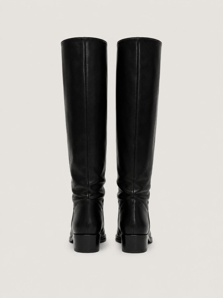 Stivale in pelle nero con arricciature S2882 NERO ANDREA MORANDO 