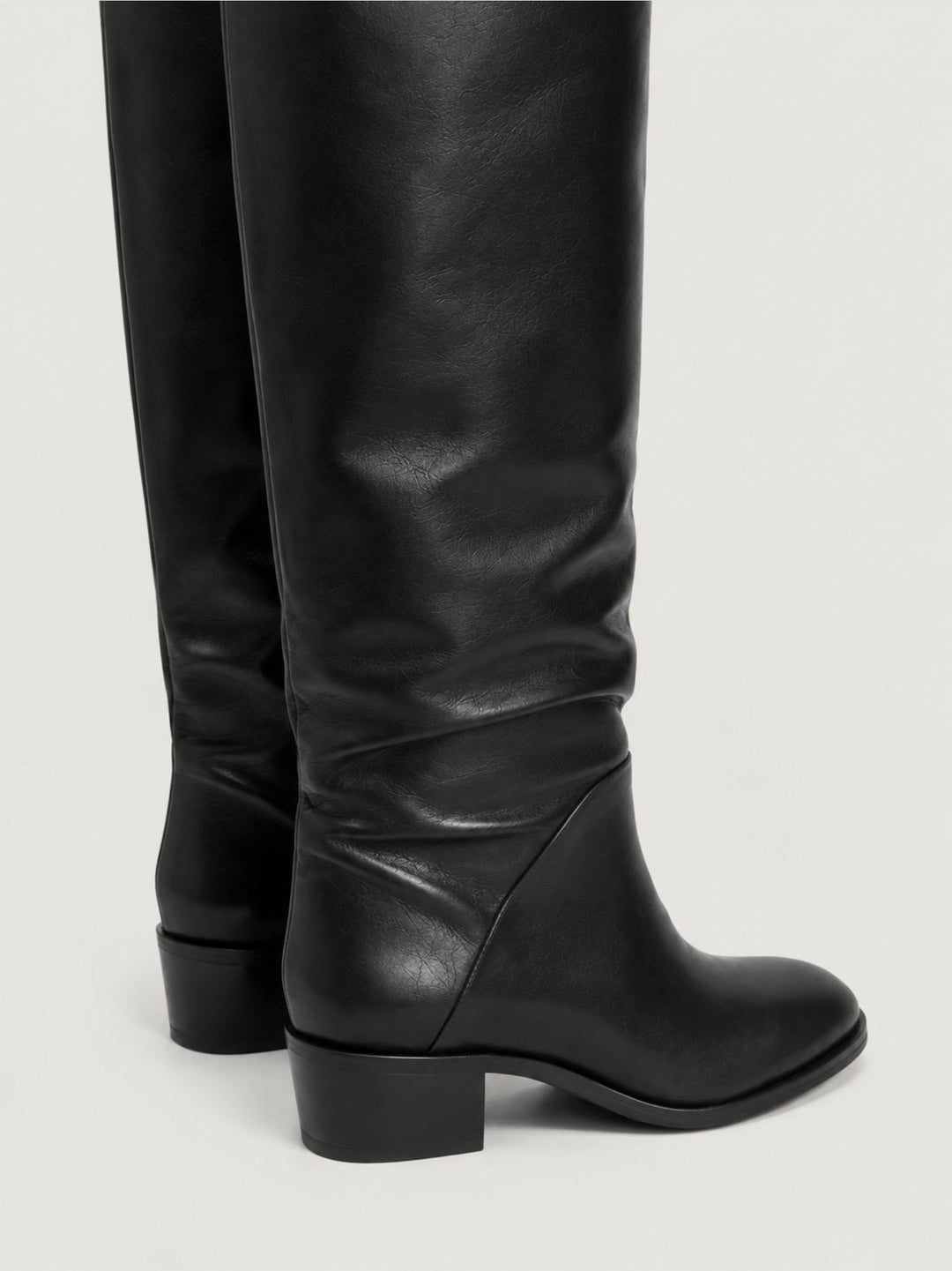 Stivale in pelle nero con arricciature S2882 NERO ANDREA MORANDO 