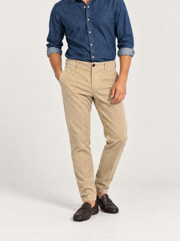 Pantalone chino in velluto a coste mandorla T502STR 038 NOLAB 