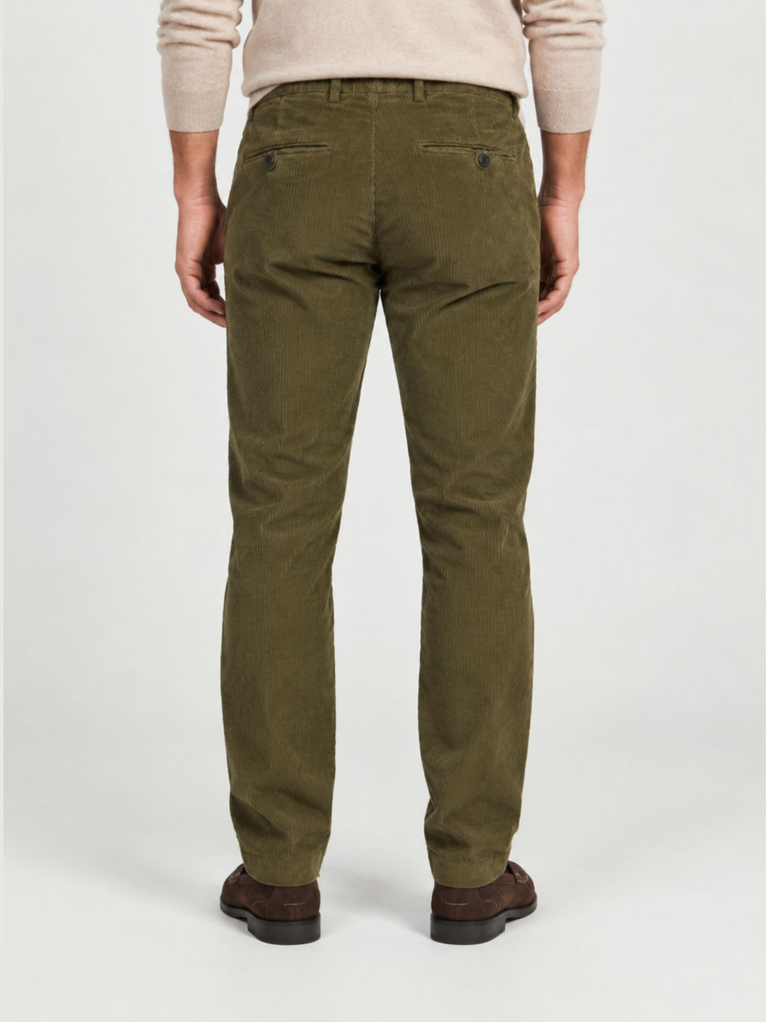 Pantalone a coste effetto velluto verde bosco T502STR 666 NOLAB 