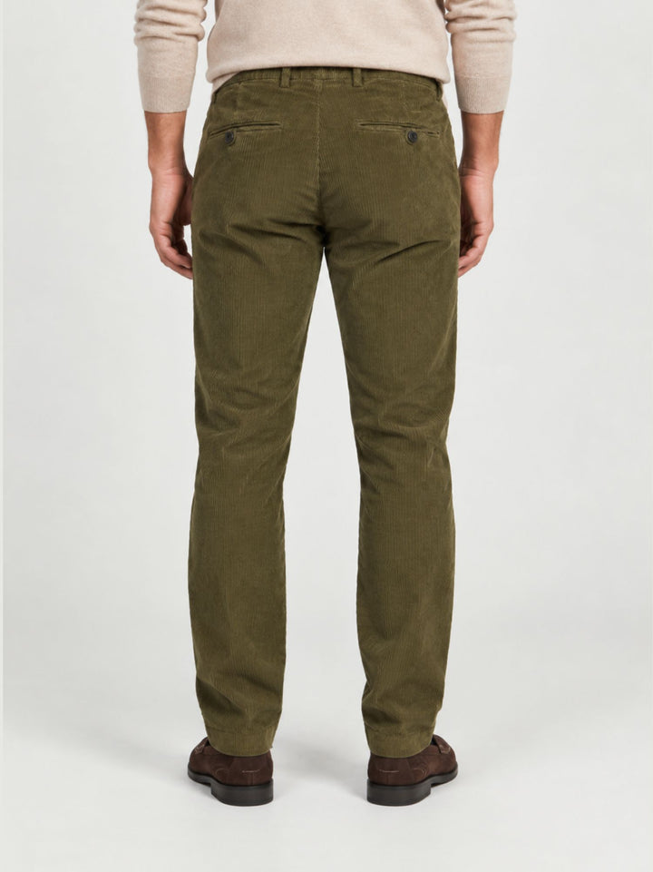 Pantalone a coste effetto velluto verde bosco T502STR 666 NOLAB 