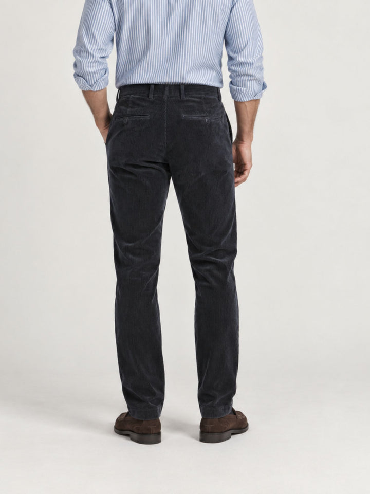 Pantalone a coste effetto velluto navy T502STR 882 NOLAB 