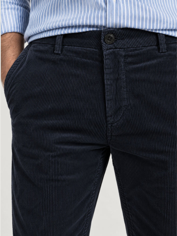 Pantalone a coste effetto velluto navy T502STR 882 NOLAB 