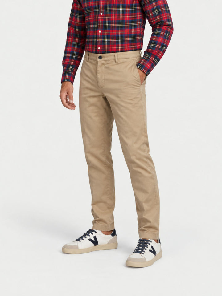 Pantalone chino in cotone beige T615STR 701 NOLAB 