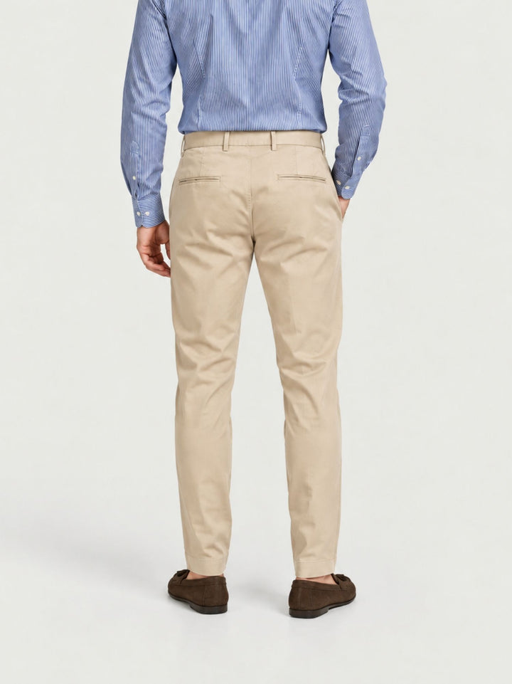 Pantalone chino in cotone e lyocell sabbia T617BRO 038 NOLAB 
