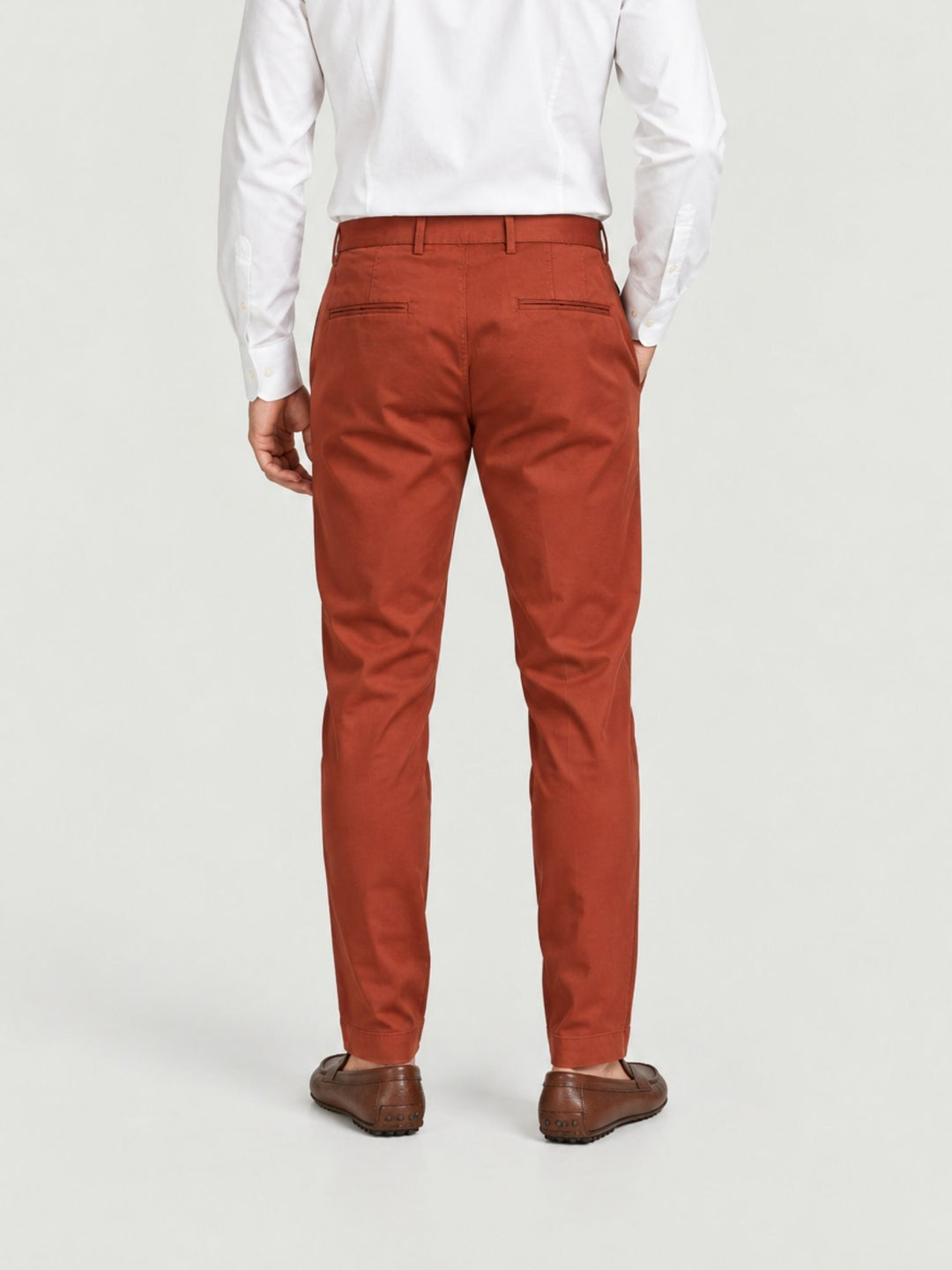 Pantalone chino in cotone e lyocell ruggine T617BRO 543 NOLAB 