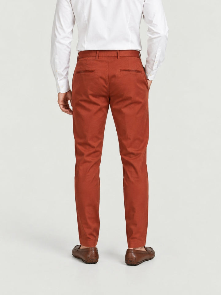 Pantalone chino in cotone e lyocell ruggine T617BRO 543 NOLAB 