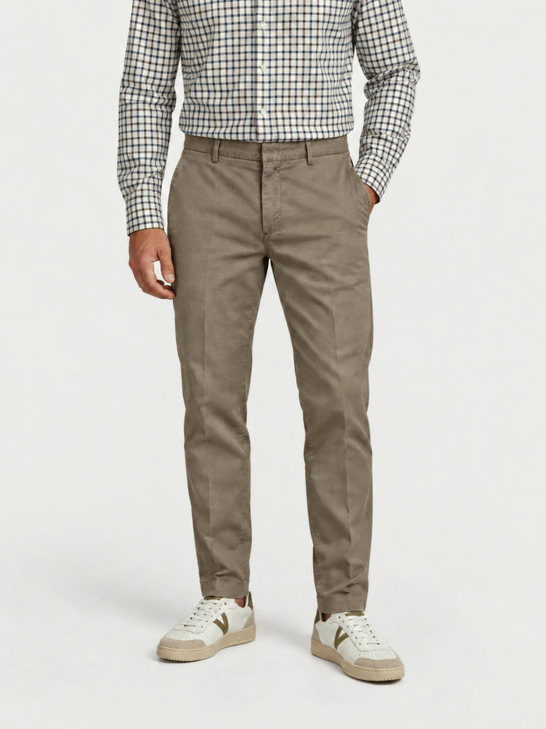 Pantalone in cotone e lyocell tortora T617BRO 942 NOLAB 