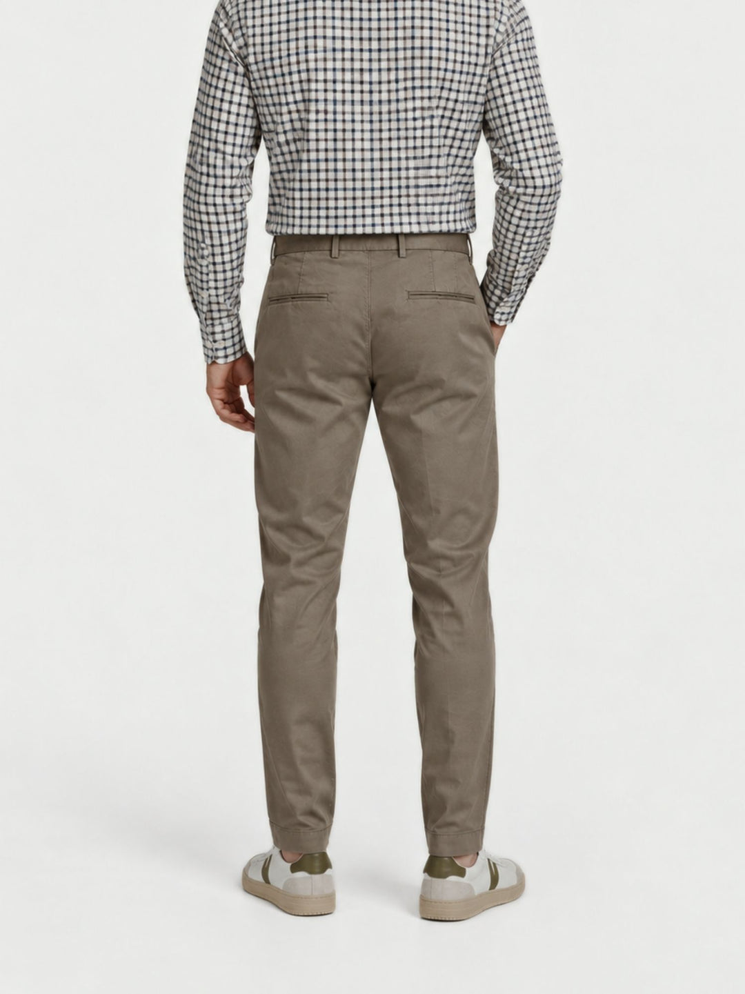 Pantalone in cotone e lyocell tortora T617BRO 942 NOLAB 