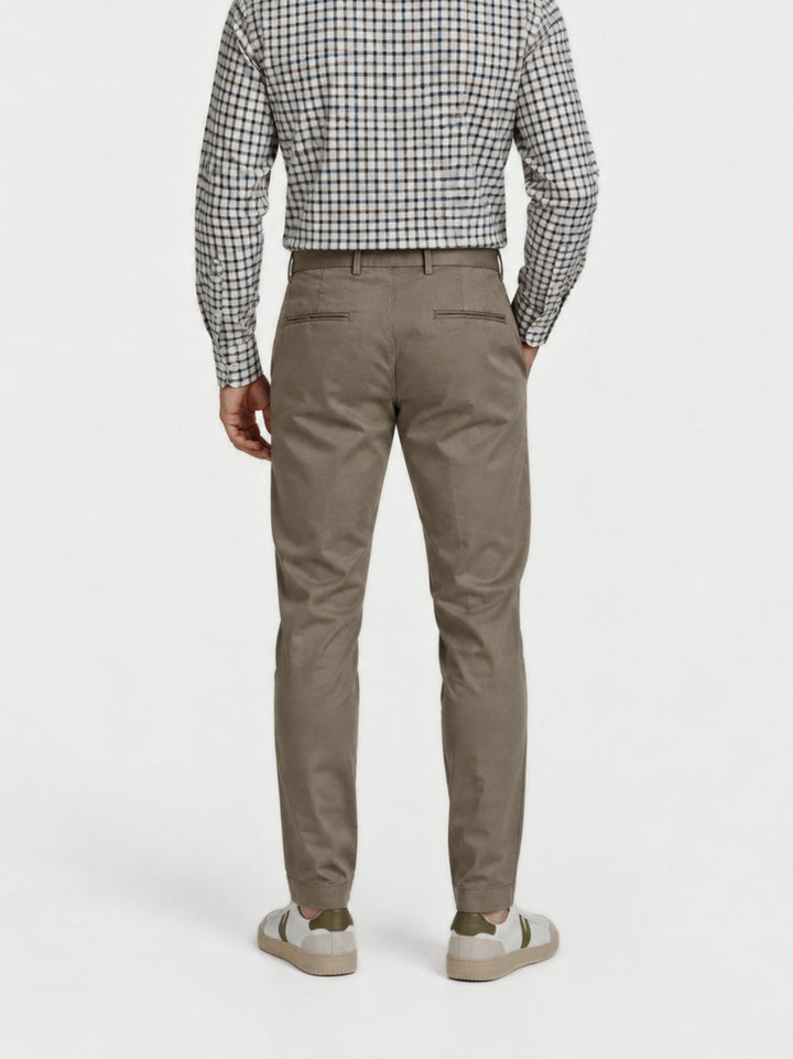 Pantalone in cotone e lyocell tortora T617BRO 942 NOLAB 