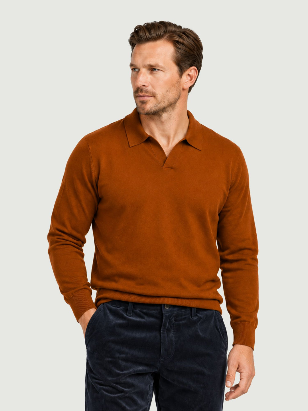Maglia a polo in lana ruggine JFW08 017 PRICOH'S 