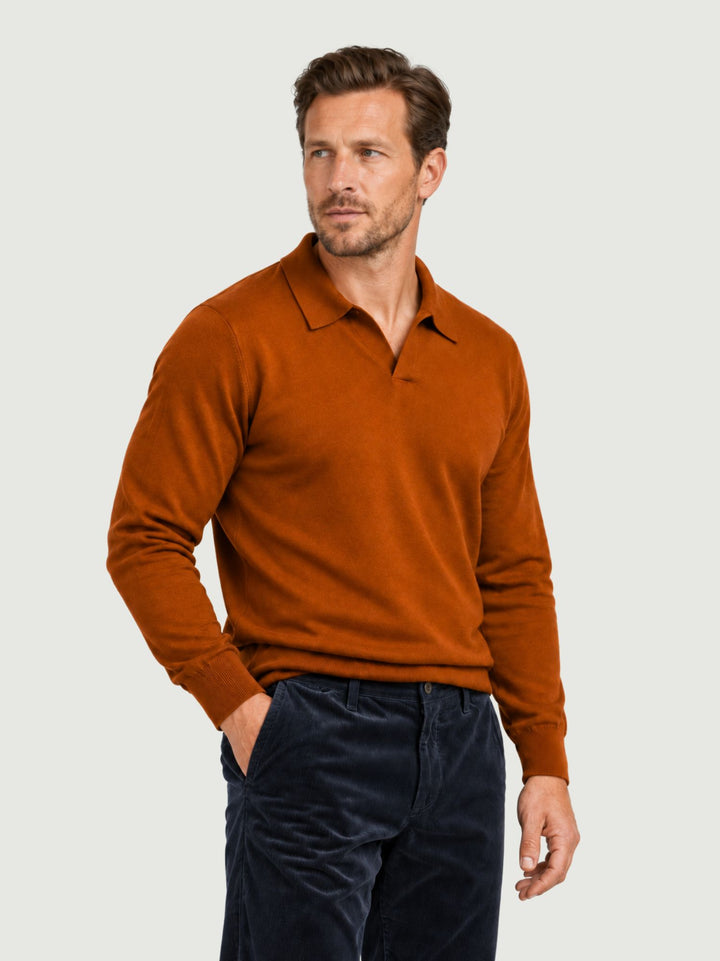 Maglia a polo in lana ruggine JFW08 017 PRICOH'S 