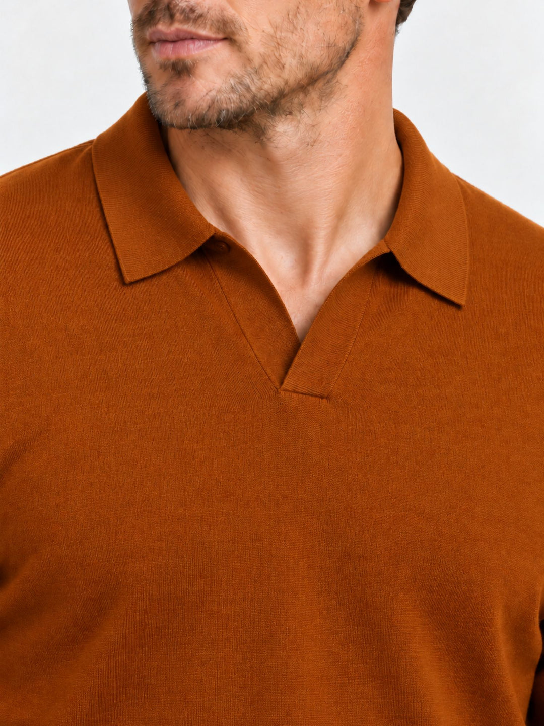 Maglia a polo in lana ruggine JFW08 017 PRICOH'S 