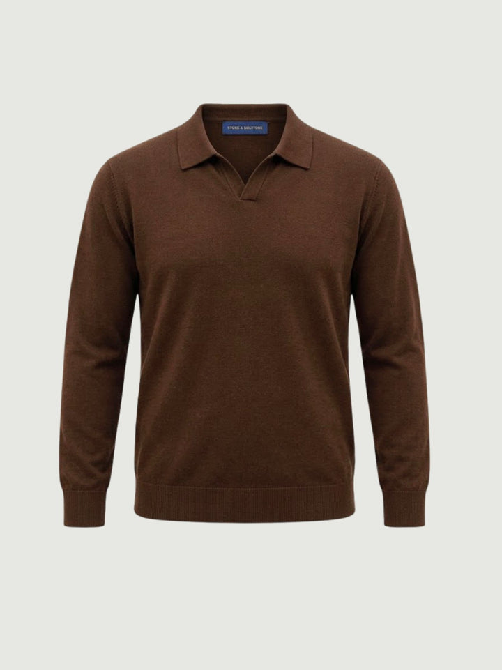 Maglia a polo in lana tabacco JFW08 023 PRICOH'S 