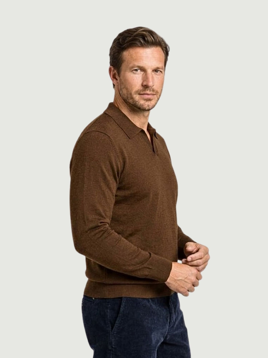Maglia a polo in lana tabacco JFW08 023 PRICOH'S 
