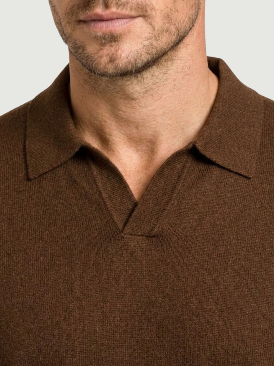 Maglia a polo in lana tabacco JFW08 023 PRICOH'S 