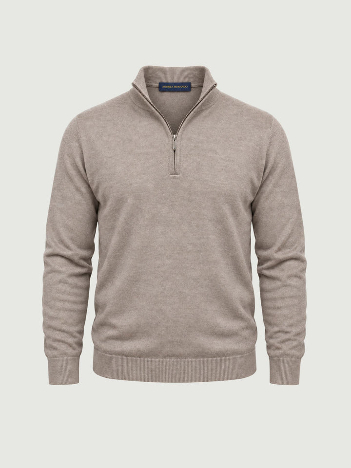 Maglia in lana e cashmere con colletto a zip blu RW09 023 PRICOH'S 