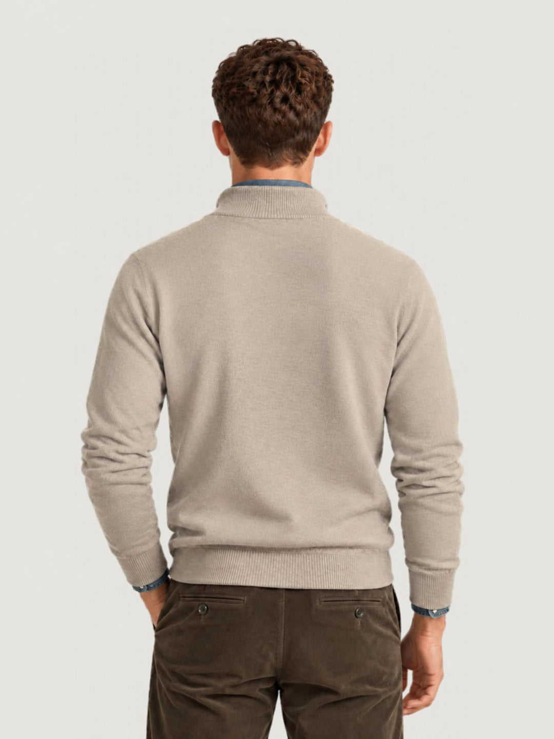 Maglia in lana e cashmere con colletto a zip blu RW09 023 PRICOH'S 