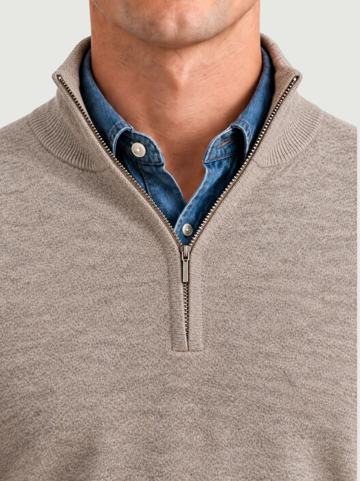 Maglia in lana e cashmere con colletto a zip blu RW09 023 PRICOH'S 