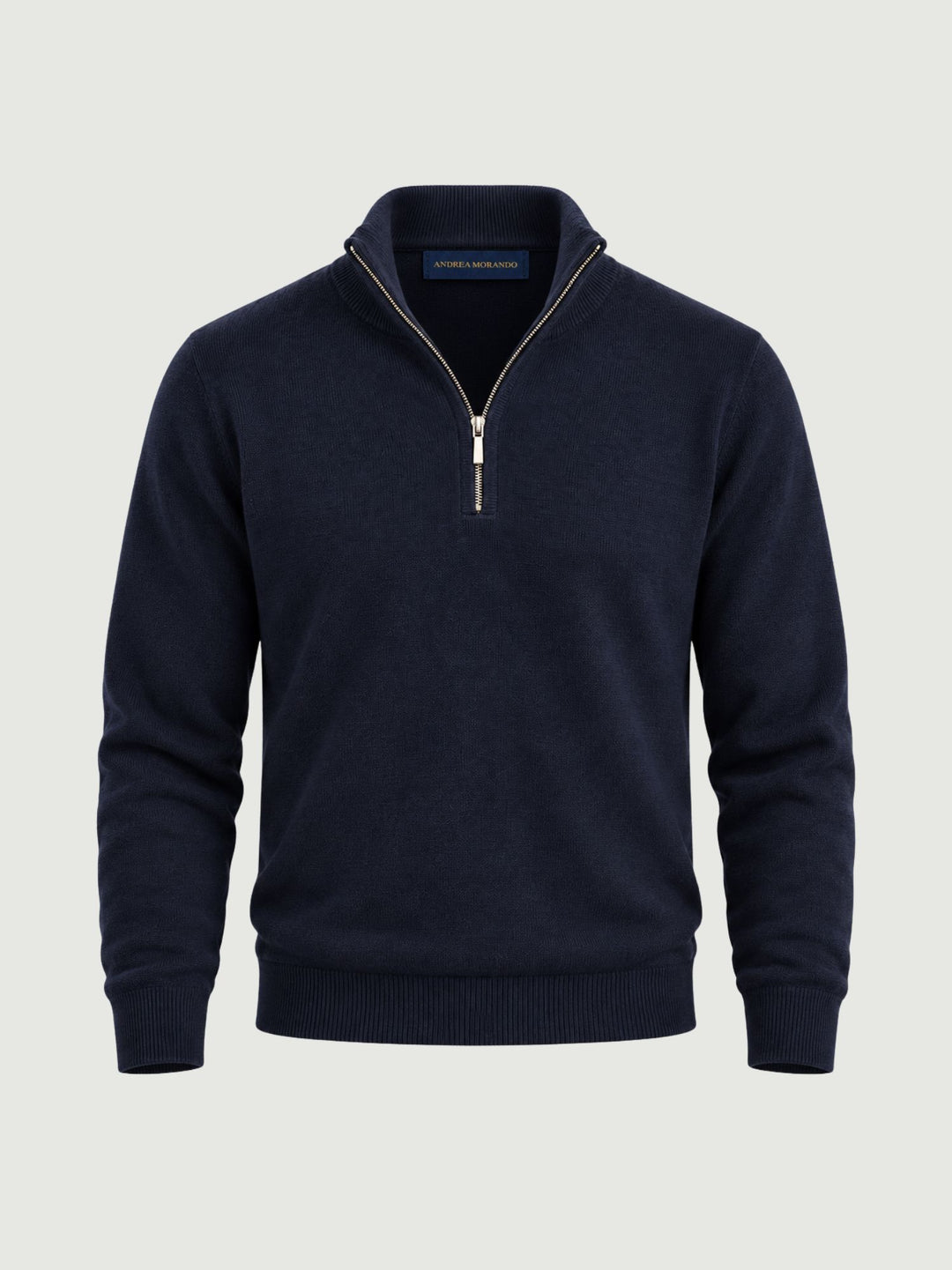 Maglia in lana e cashmere con colletto a zip blu RW09 071 PRICOH'S 