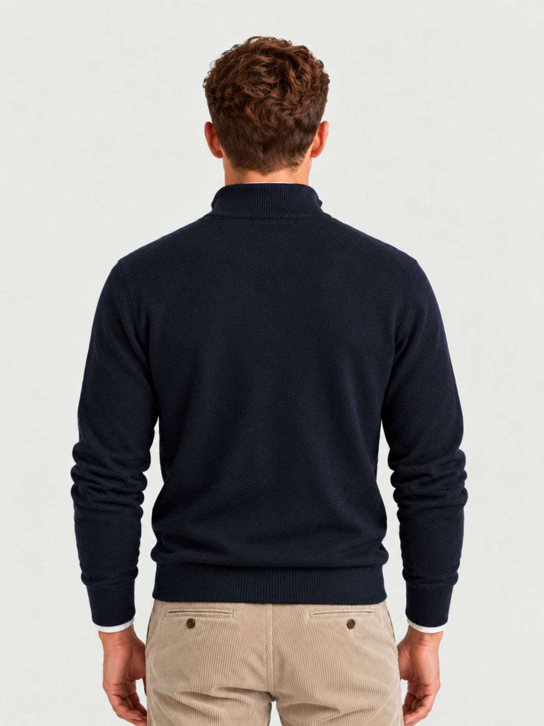 Maglia in lana e cashmere con colletto a zip blu RW09 071 PRICOH'S 