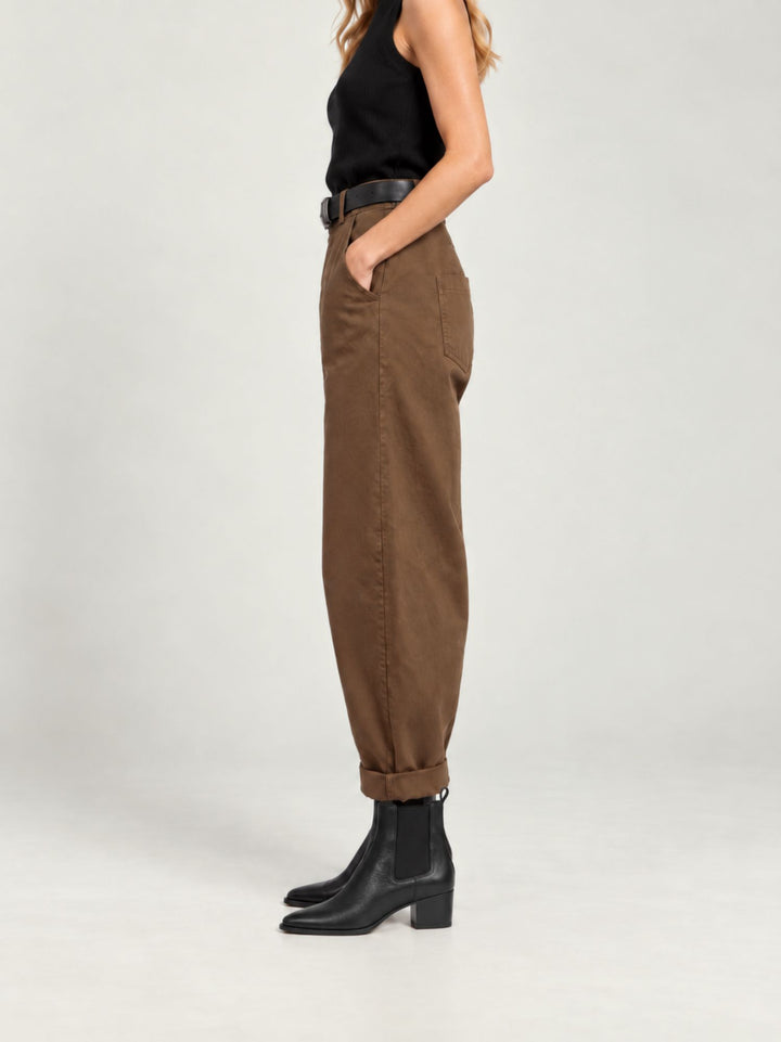 Pantalone barrel in cotone cammello 3013 CAMMELLO ANDREA MORANDO 