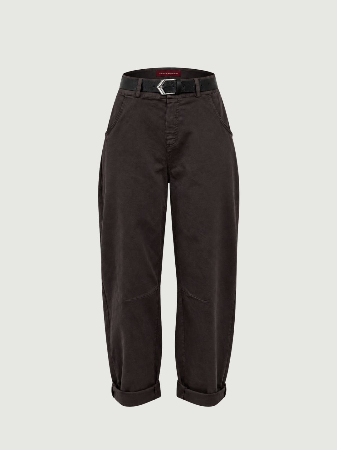 Pantalone barrel in cotone testa di moro 3013 MORO ANDREA MORANDO 