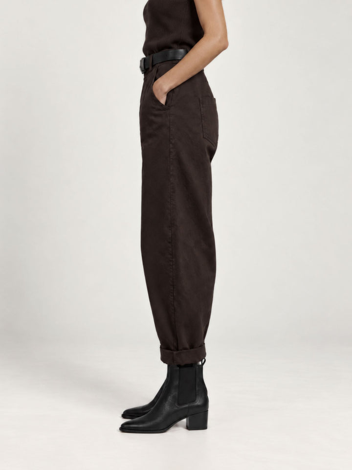 Pantalone barrel in cotone testa di moro 3013 MORO ANDREA MORANDO 
