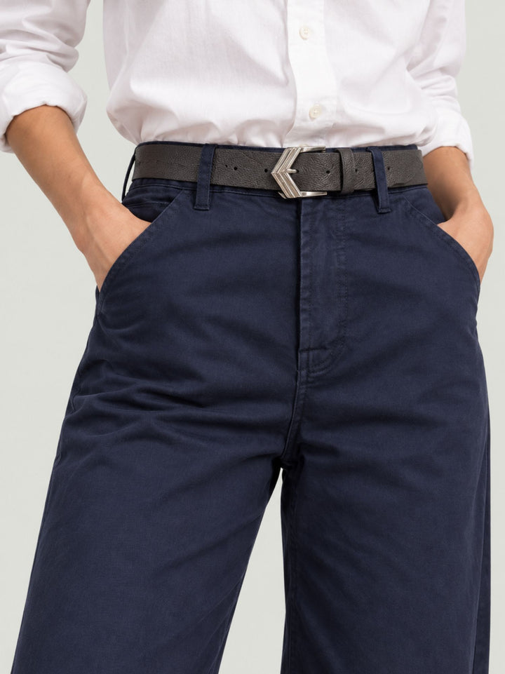 Pantalone a palazzo in cotone blu scuro 5546 BLU ANDREA MORANDO 