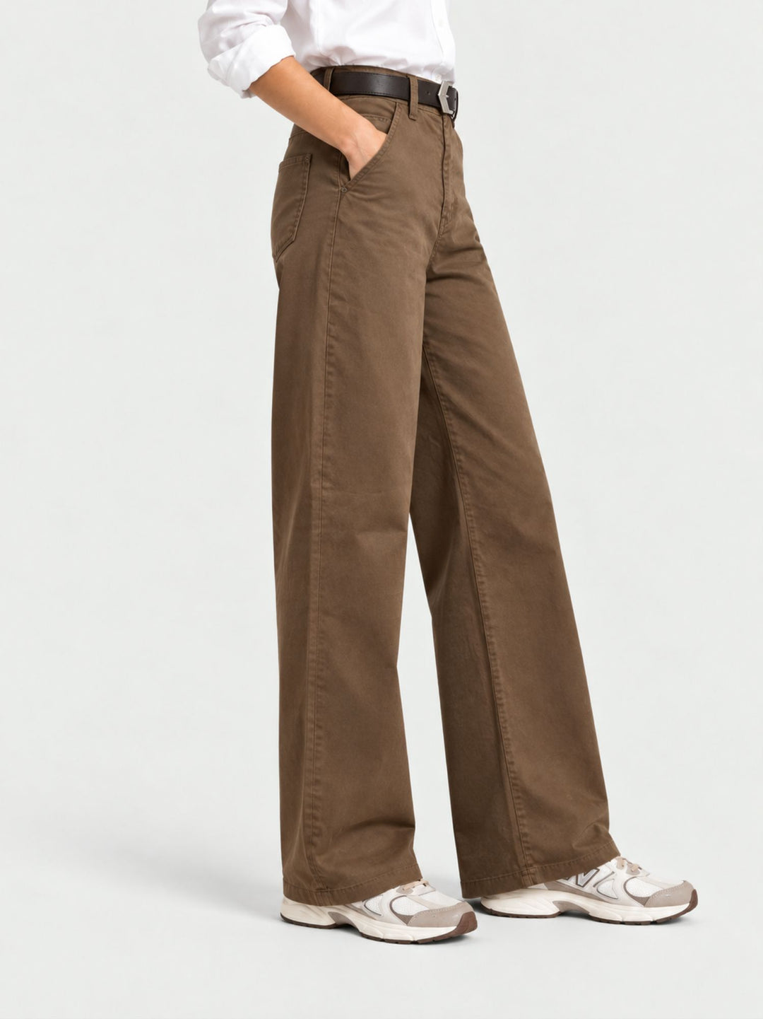 Pantalone a palazzo in cotone cammello 5546 CAMMELLO ANDREA MORANDO 