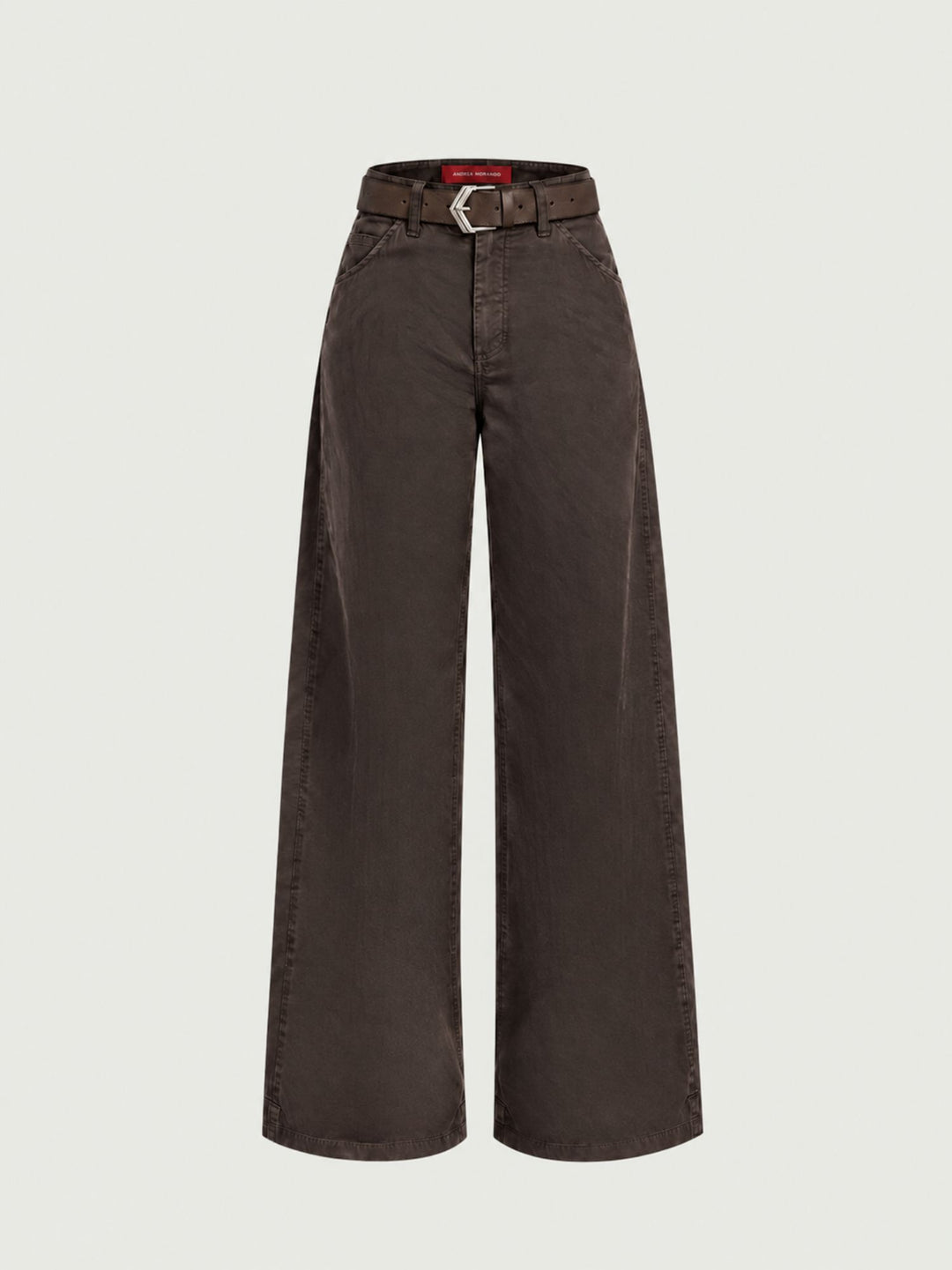 Pantalone a palazzo in cotone moro 5546 MORO ANDREA MORANDO 