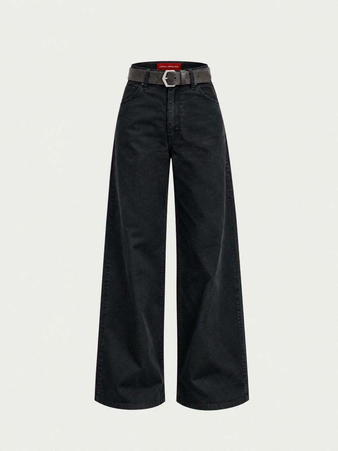 Pantalone a palazzo in cotone nero 5546 NERO ANDREA MORANDO 