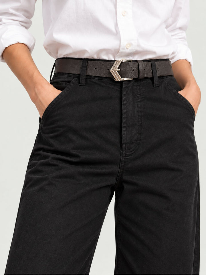 Pantalone a palazzo in cotone nero 5546 NERO ANDREA MORANDO 
