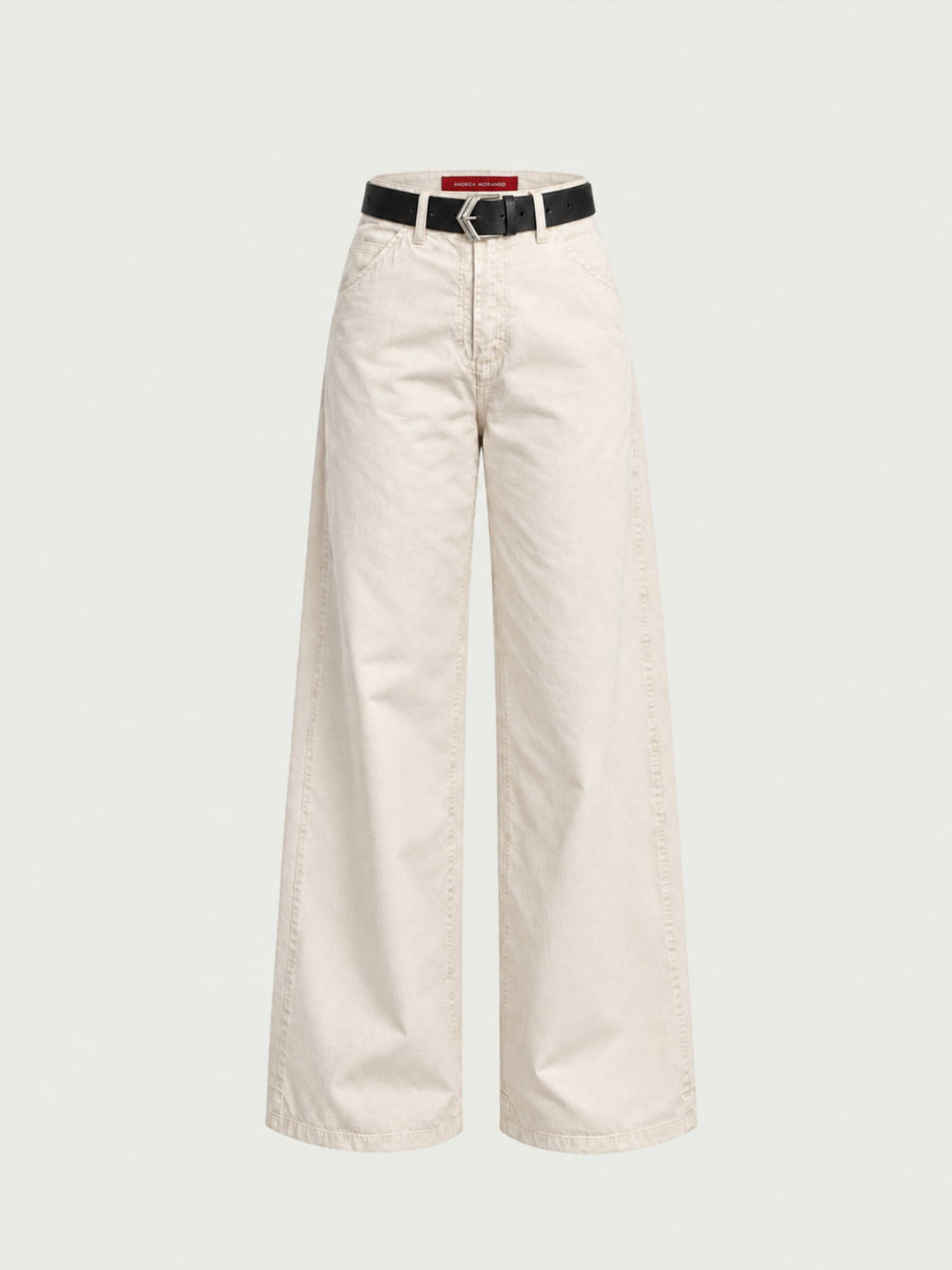 Pantalone a palazzo in cotone panna 5546 PANNA ANDREA MORANDO 