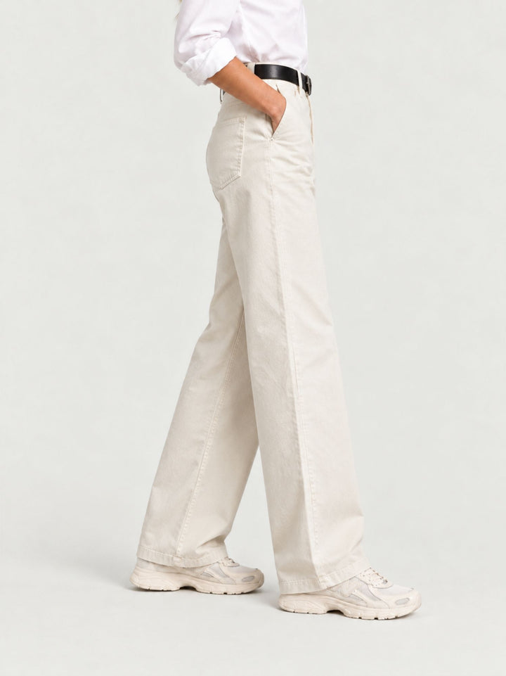 Pantalone a palazzo in cotone panna 5546 PANNA ANDREA MORANDO 