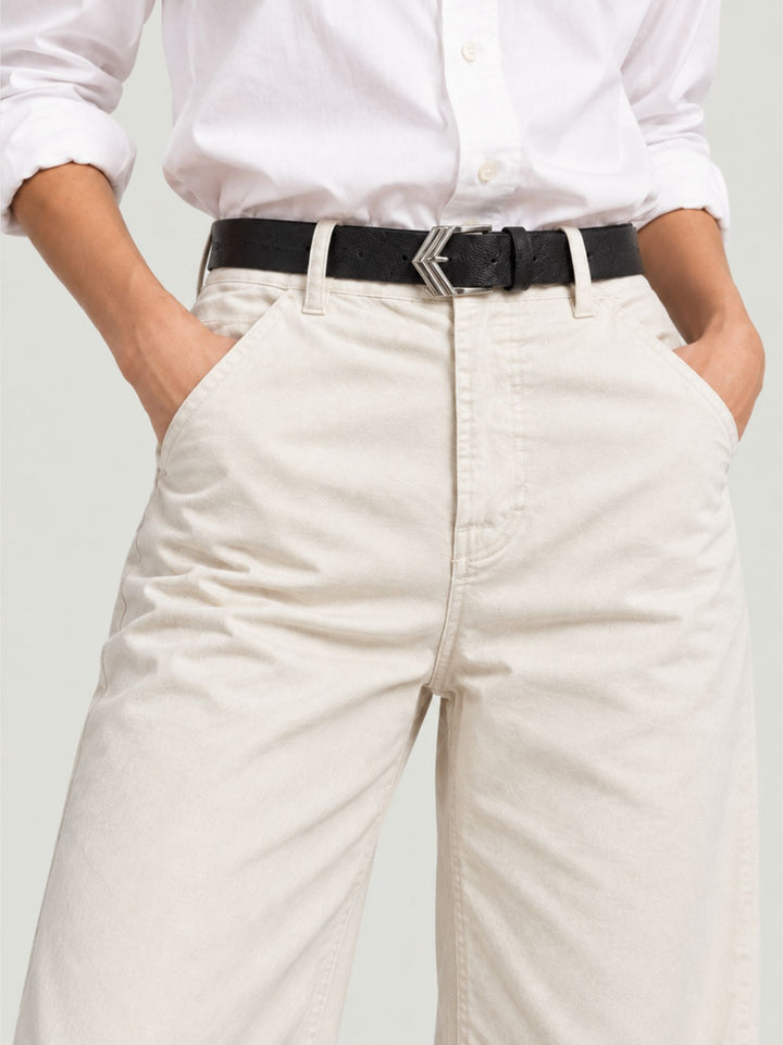 Pantalone a palazzo in cotone panna 5546 PANNA ANDREA MORANDO 