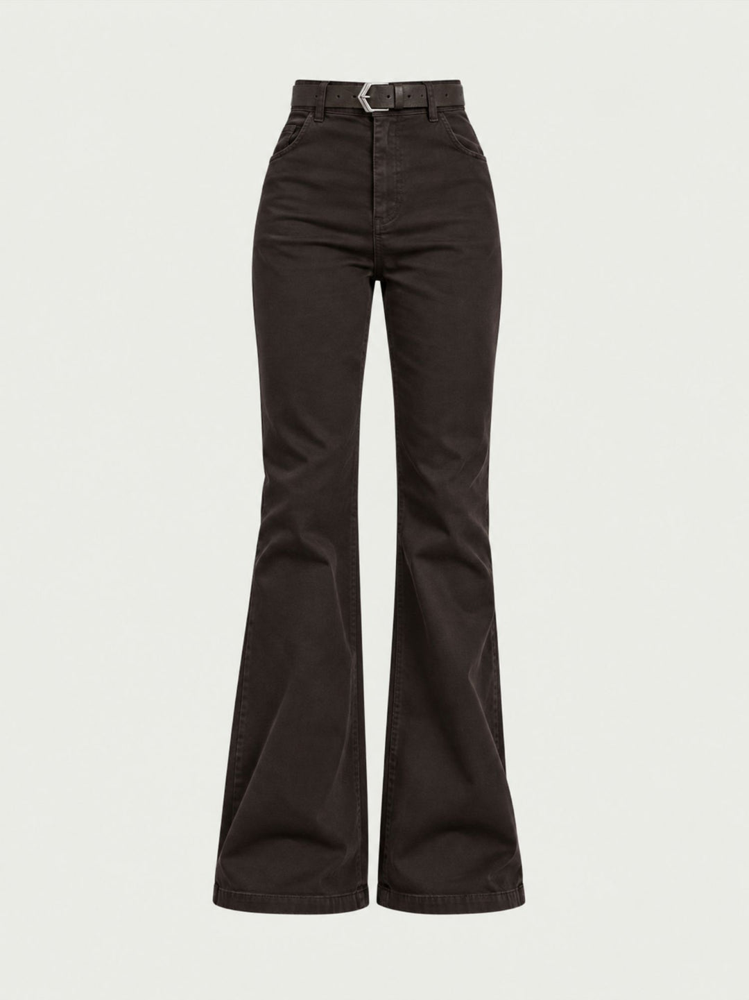 Pantalone a zampa con cintura in cotone testa di moro 5683 MORO ANDREA MORANDO 