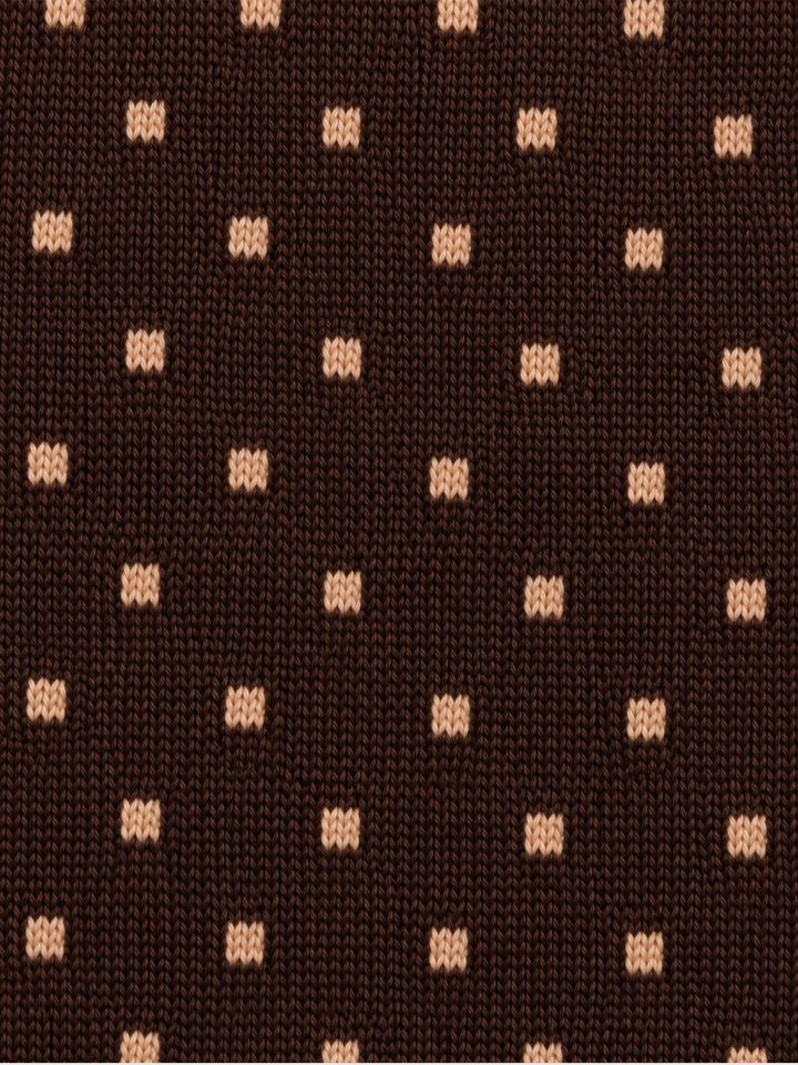 Calze lunghe in cashmere moro a micropois beige 64482G V0129 RED 