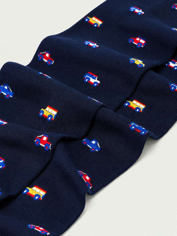 Calze lunghe in cotone navy con stampa fuoristrada 64490G V0011 RED 