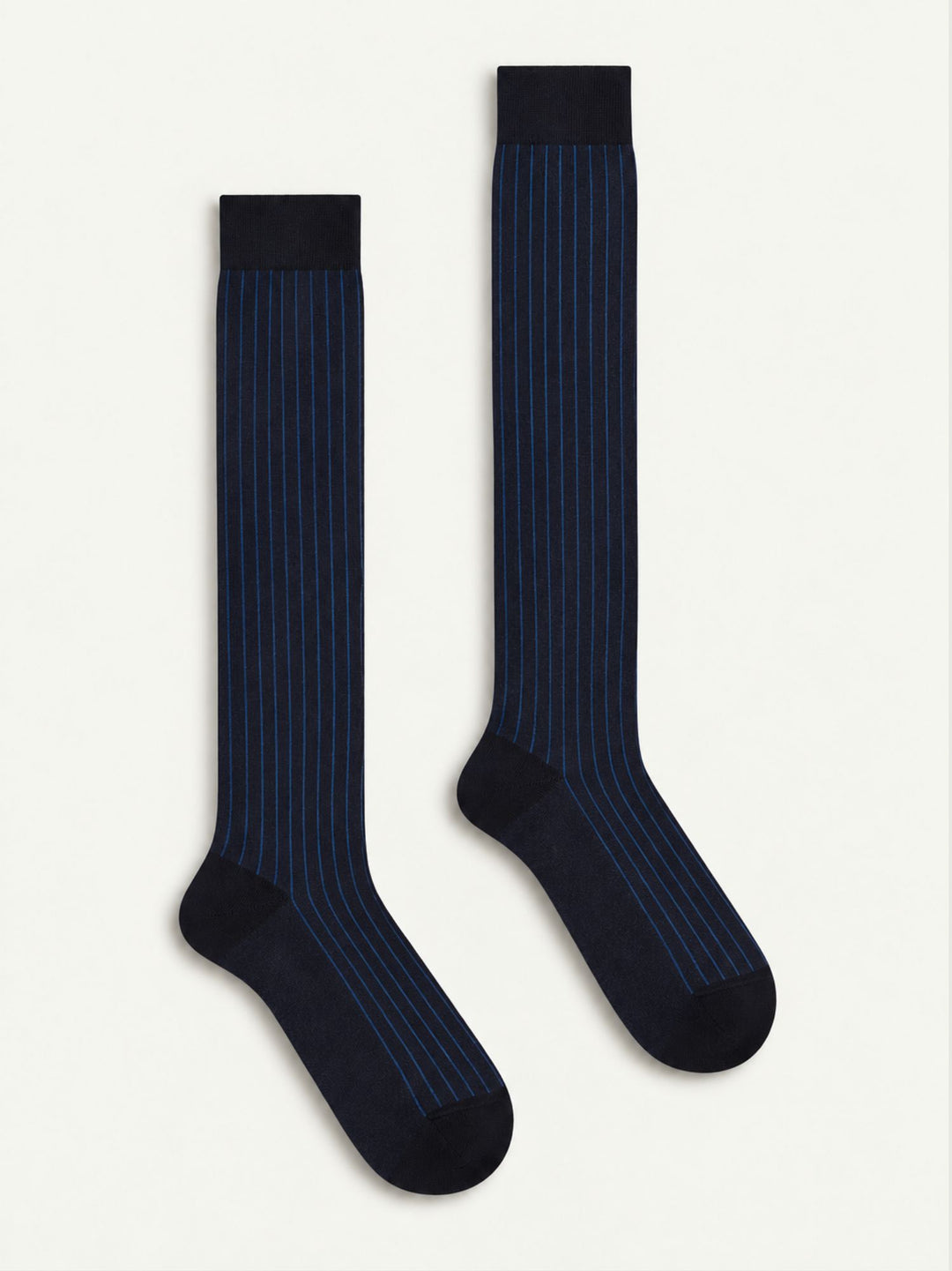 Calze lunghe a coste in cotone blu reale 64558G V2593 RED 