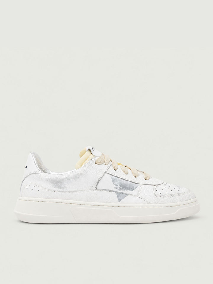 Sneaker bassa vintage in pelle bianca FARGO CRACK BIANCO RUN OF 