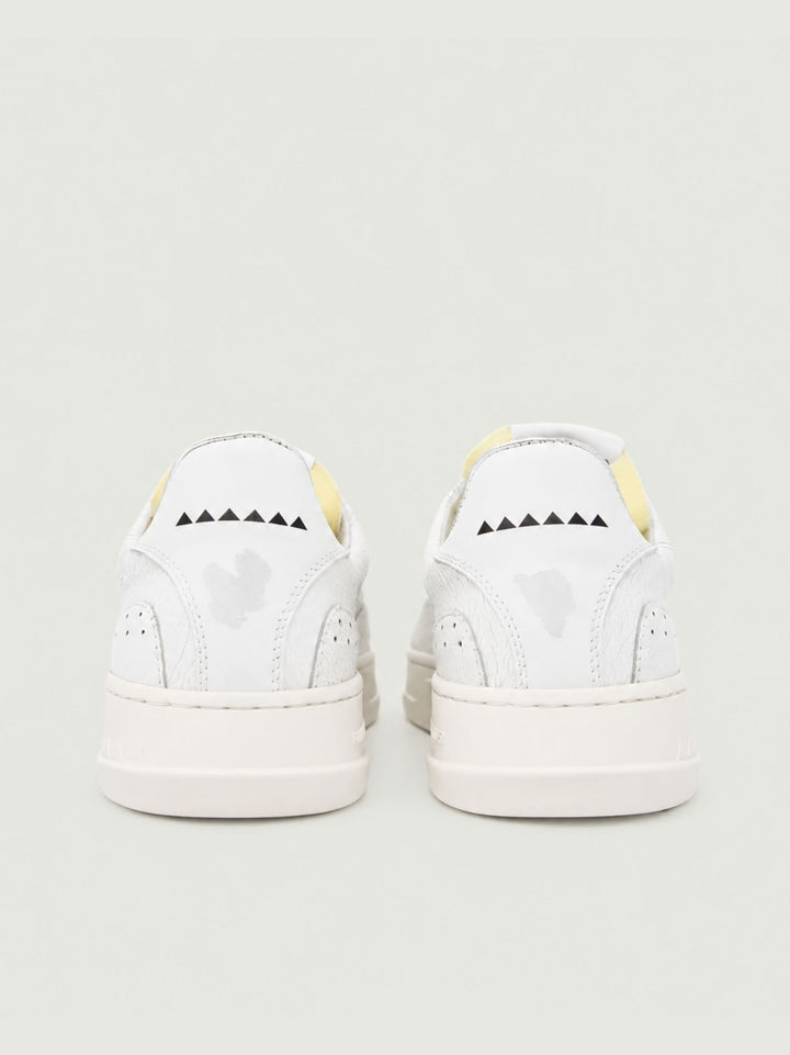 Sneaker bassa vintage in pelle bianca FARGO CRACK BIANCO RUN OF 