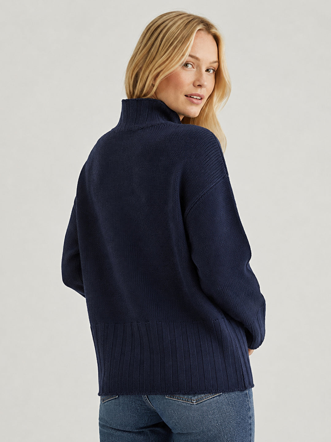 Maglia a lupetto in pura lana blu WO2473/26 BLU S&M GROUP 