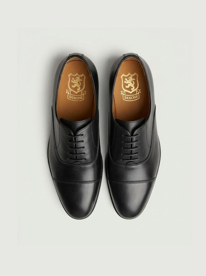 Allacciata Oxford in pelle nera 350/22 NERO SAXONE 