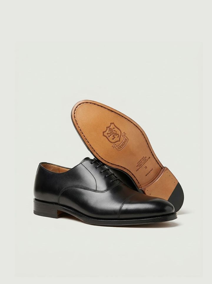 Allacciata Oxford in pelle nera 350/22 NERO SAXONE 