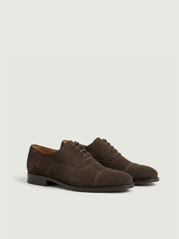 Allacciata Oxford scamosciata marrone scuro 350/520 T.MORO SAXONE 