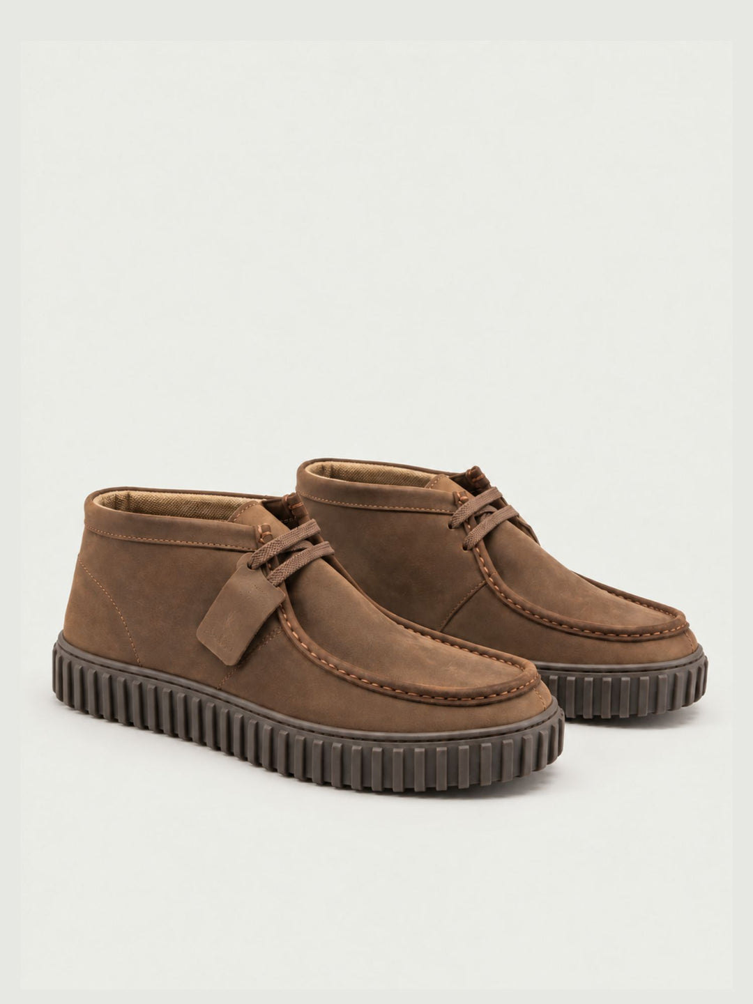 Polacchino in pelle scamosciata con suola carroarmato marrone 263270 LEATHER BROWN ANDREA MORANDO 