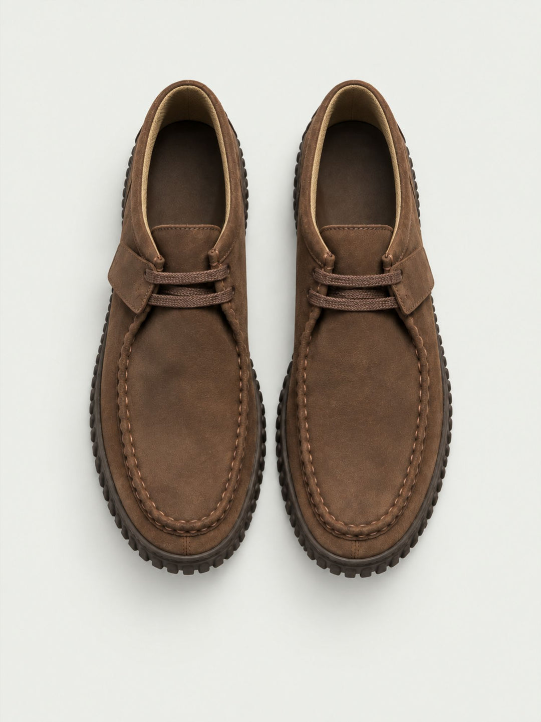 Polacchino in pelle scamosciata con suola carroarmato marrone 263270 LEATHER BROWN ANDREA MORANDO 