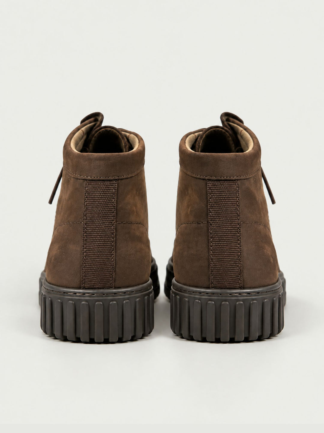 Polacchino in pelle scamosciata con suola carroarmato marrone 263270 LEATHER BROWN ANDREA MORANDO 