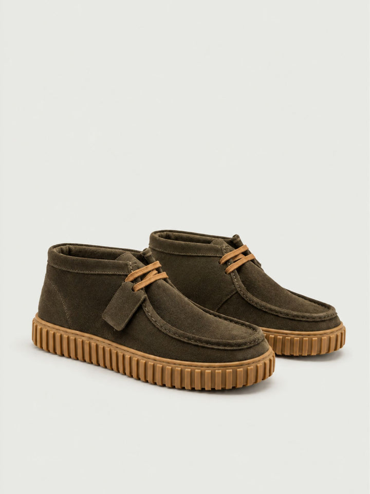 Polacchino in pelle scamosciata con suola carroarmato khaky 263270 SUEDE KHAKY ANDREA MORANDO 